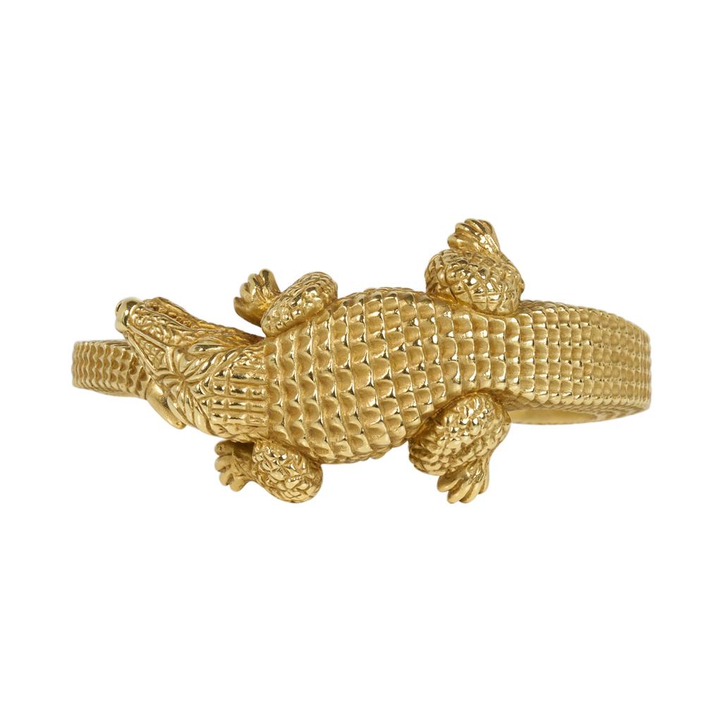 Barry Kieselstein-Cord Alligator Cuff Bracelet 18k Gold For Sale 2