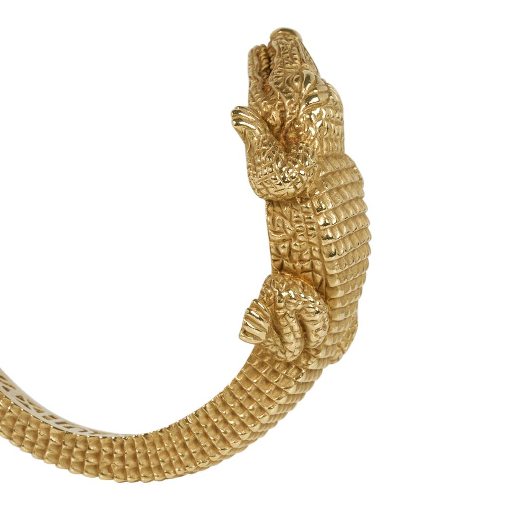 Barry Kieselstein-Cord Alligator Cuff Bracelet 18k Gold For Sale 3