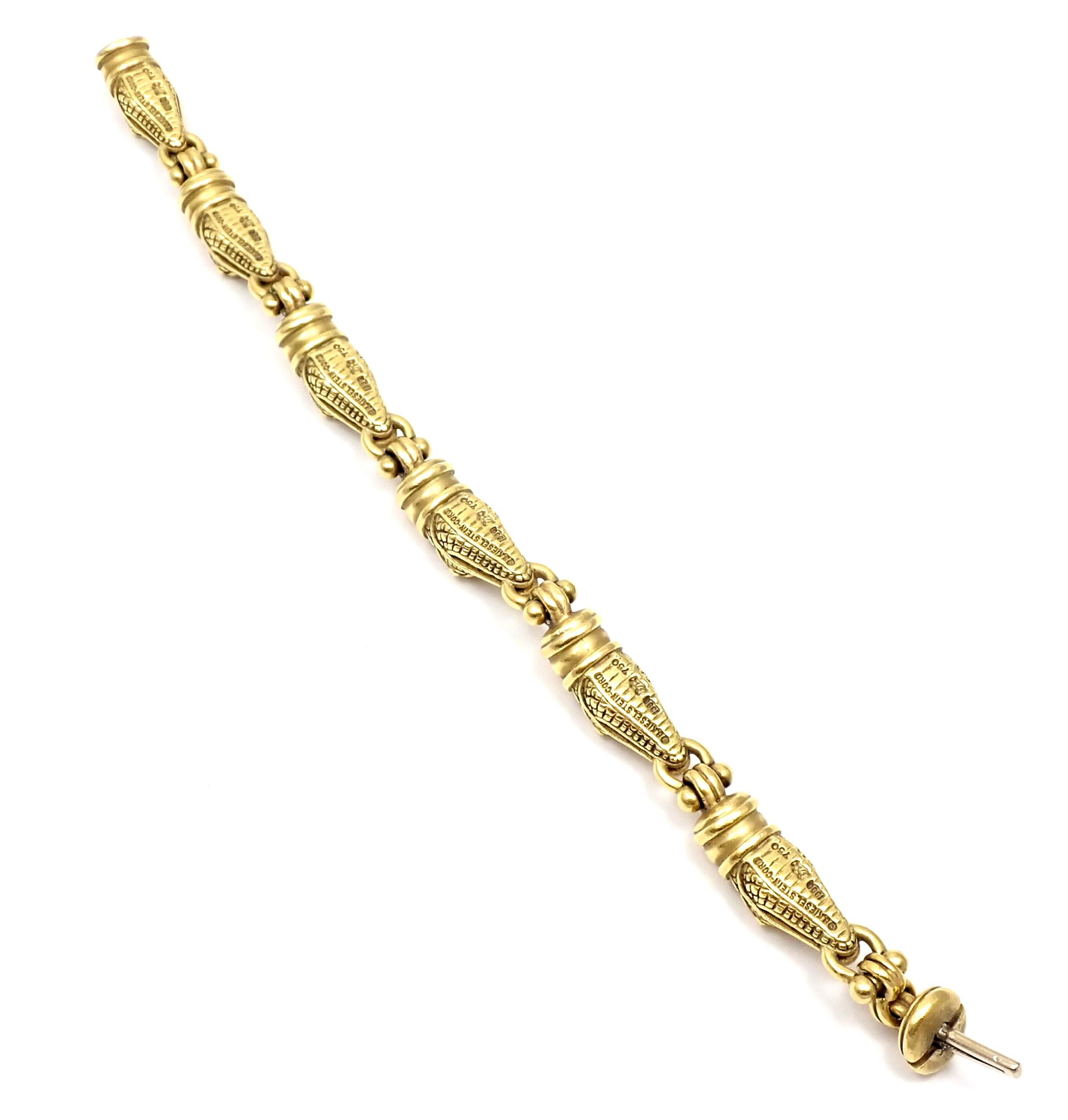 Barry Kieselstein Cord Alligator Heads Yellow Gold Link Bracelet In Excellent Condition In Holland, PA