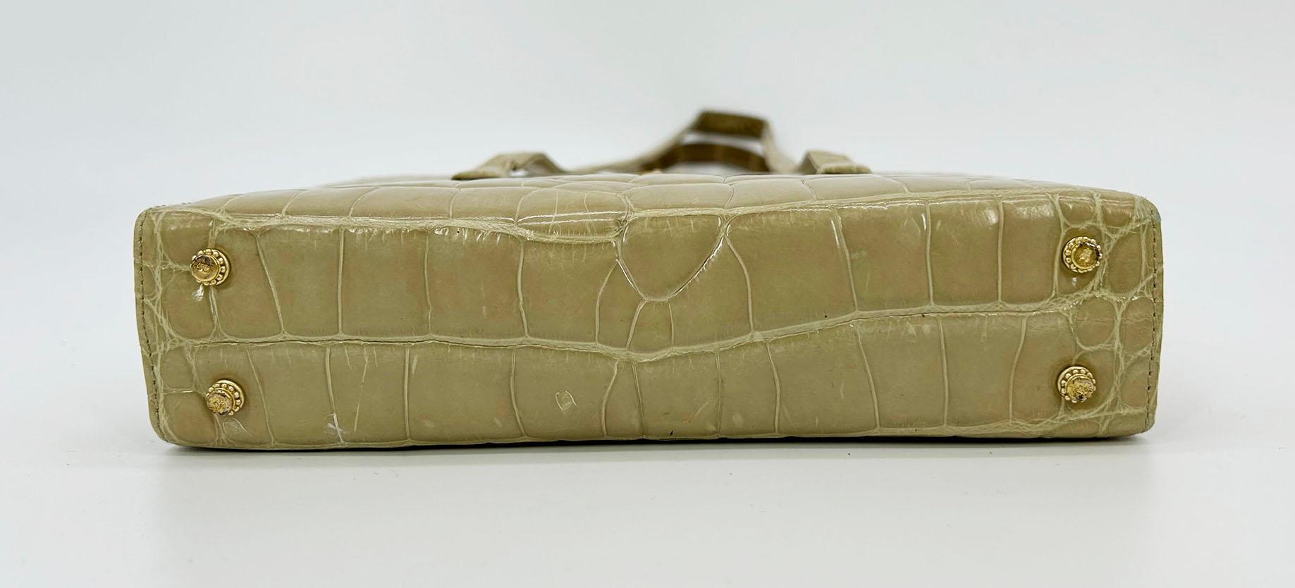 Barry Kieselstein Cord Beige Alligator Box Shoulder Bag For Sale 1