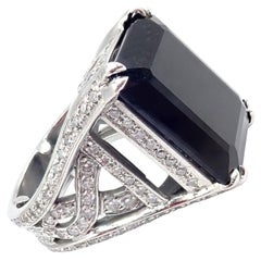 Barry Kieselstein Cord Black Spinel Diamond Platinum Ring