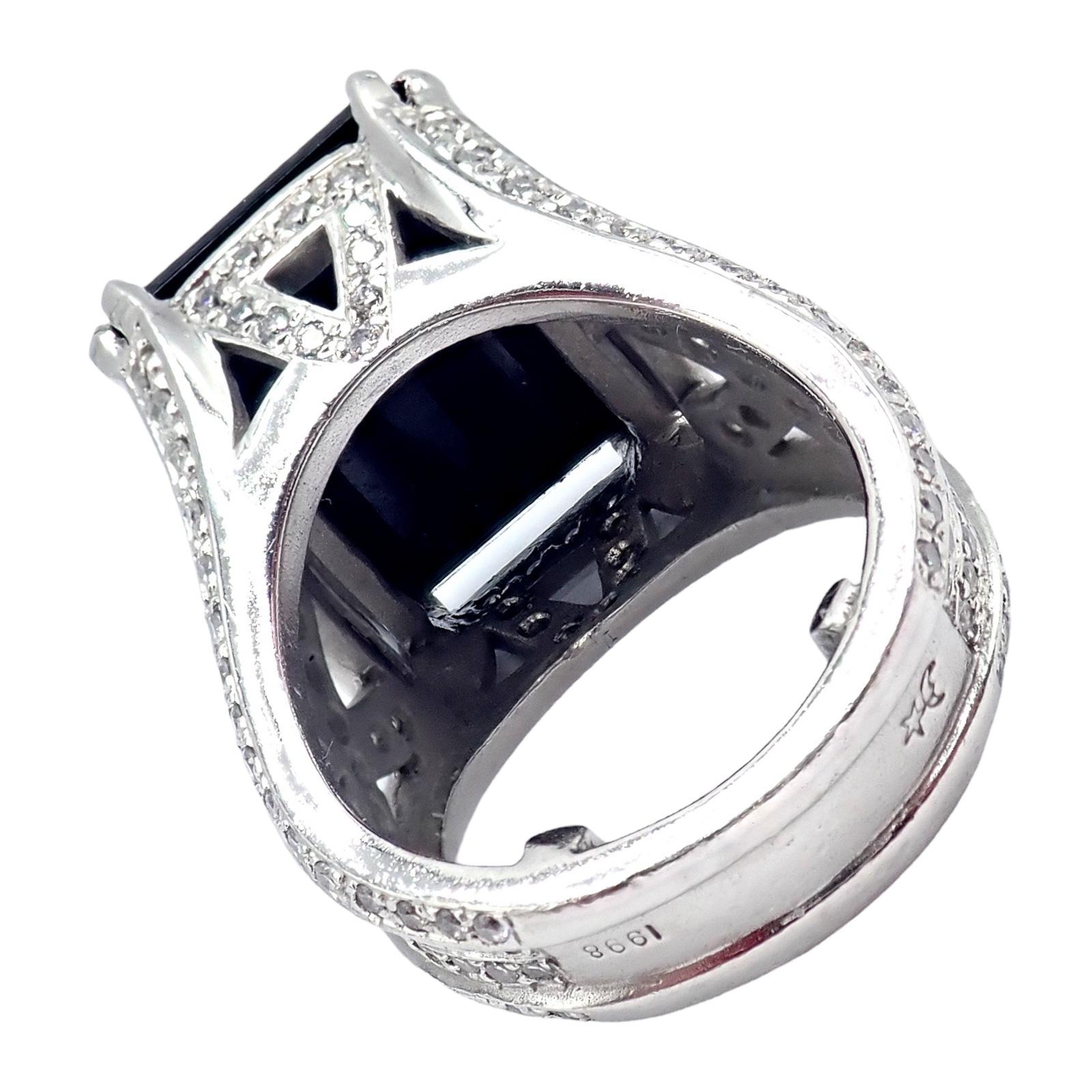 Anello Barry Kieselstein-Cord con diamante e spinello nero in platino In condizioni ottime in vendita a Holland, PA
