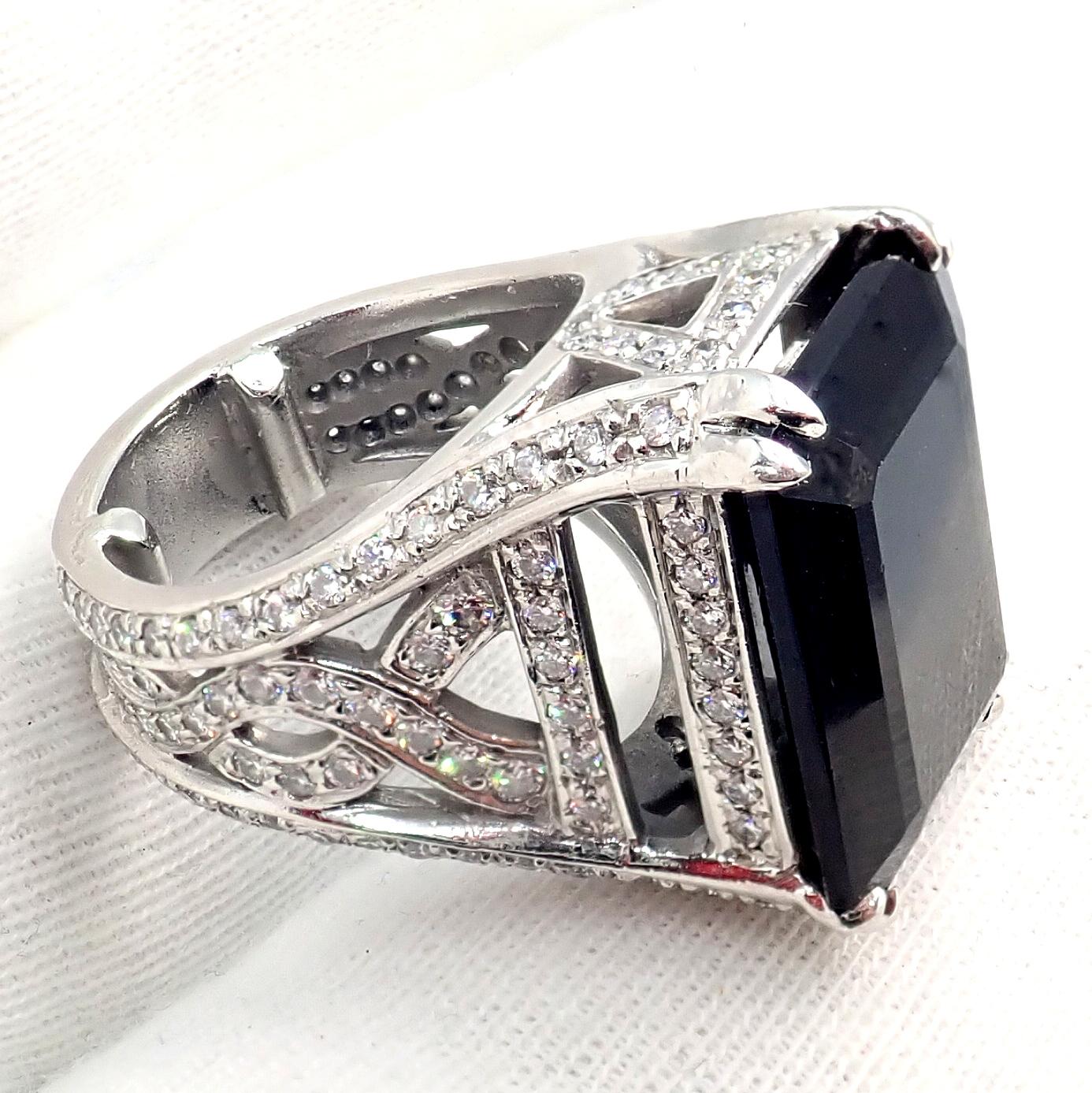 Anello Barry Kieselstein-Cord con diamante e spinello nero in platino in vendita 2
