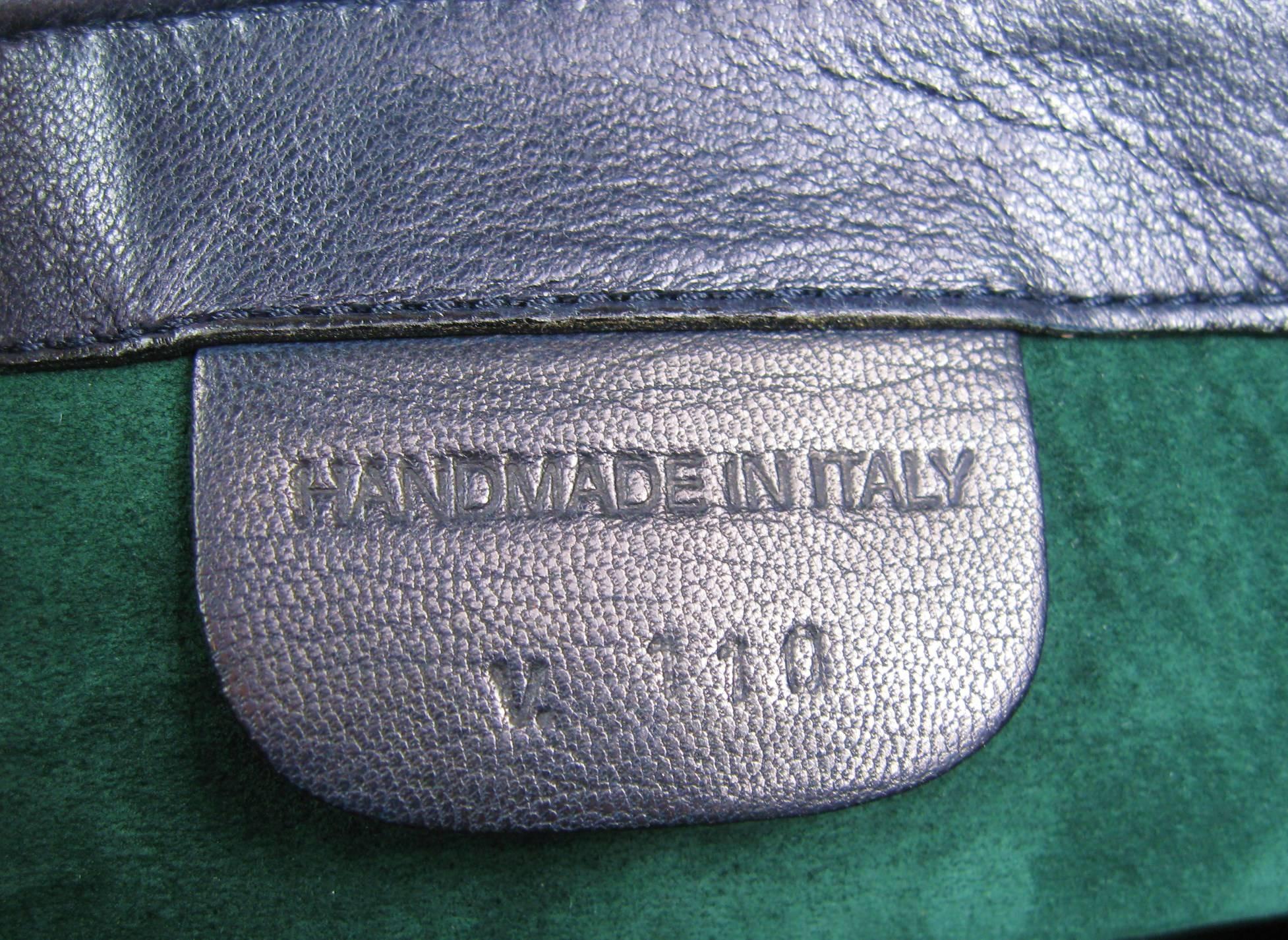 BARRY KIESELSTEIN CORD Blue Honey Comb Leather handbag Never Used 1995 5