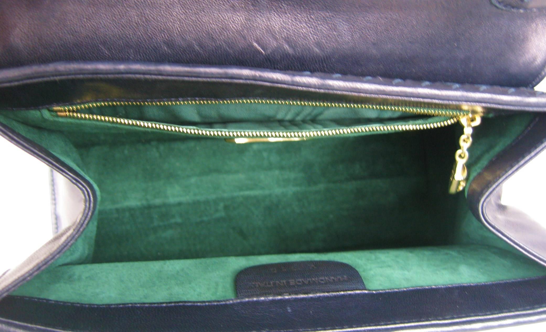 BARRY KIESELSTEIN CORD Blue Honey Comb Leather handbag Never Used 1995 6