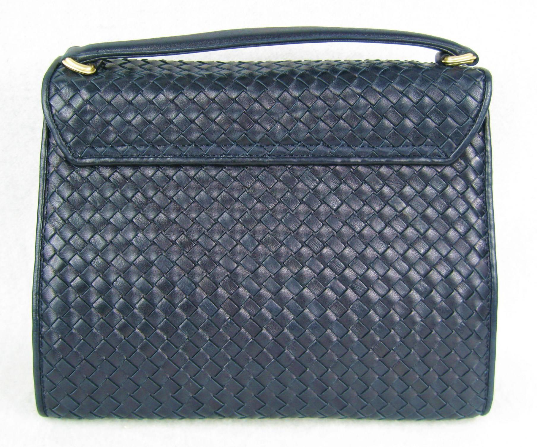 Women's BARRY KIESELSTEIN CORD Blue Honey Comb Leather handbag Never Used 1995