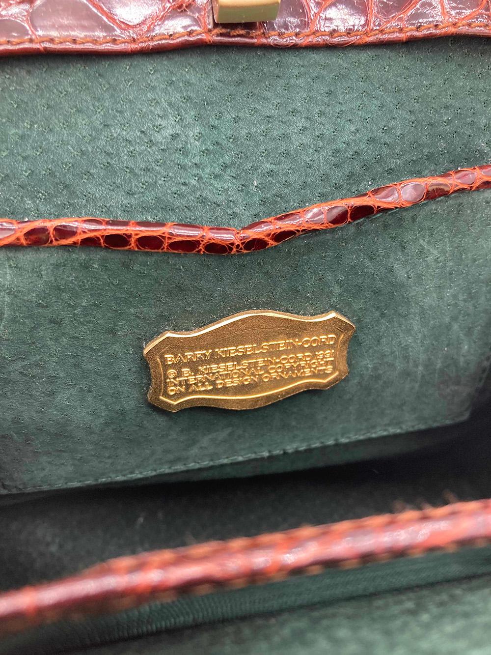 Women's Barry Kieselstein Cord Brown Alligator Horseshoe Handbag