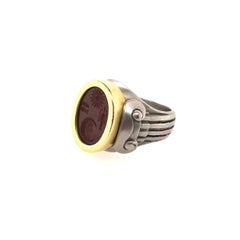 Barry Kieselstein Cord Carnelian Intaglio and Gold Ring