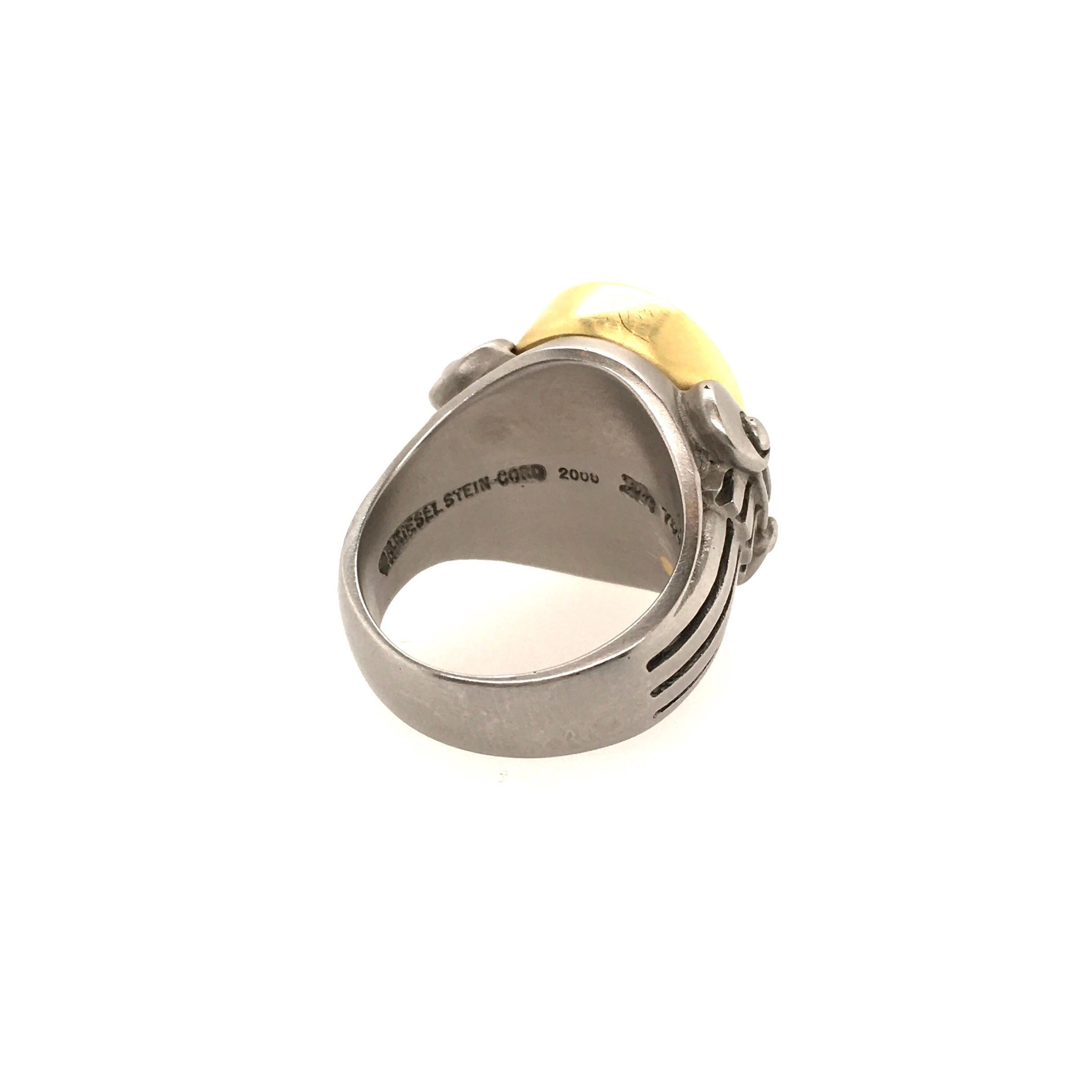 Women's or Men's Barry Kieselstein Cord Carnelian Intaglio and Gold Ring