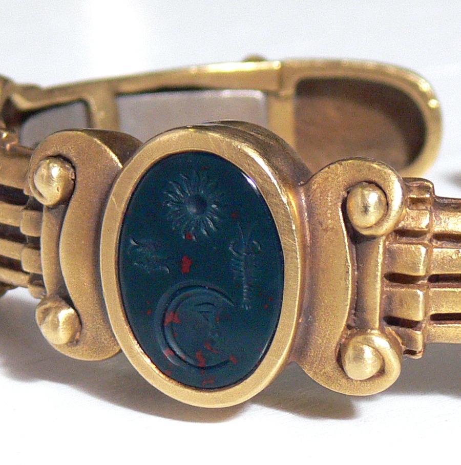 Barry Kieselstein Cord Carnelian Intaglio Gold Bracelet In Good Condition In Atlanta, GA