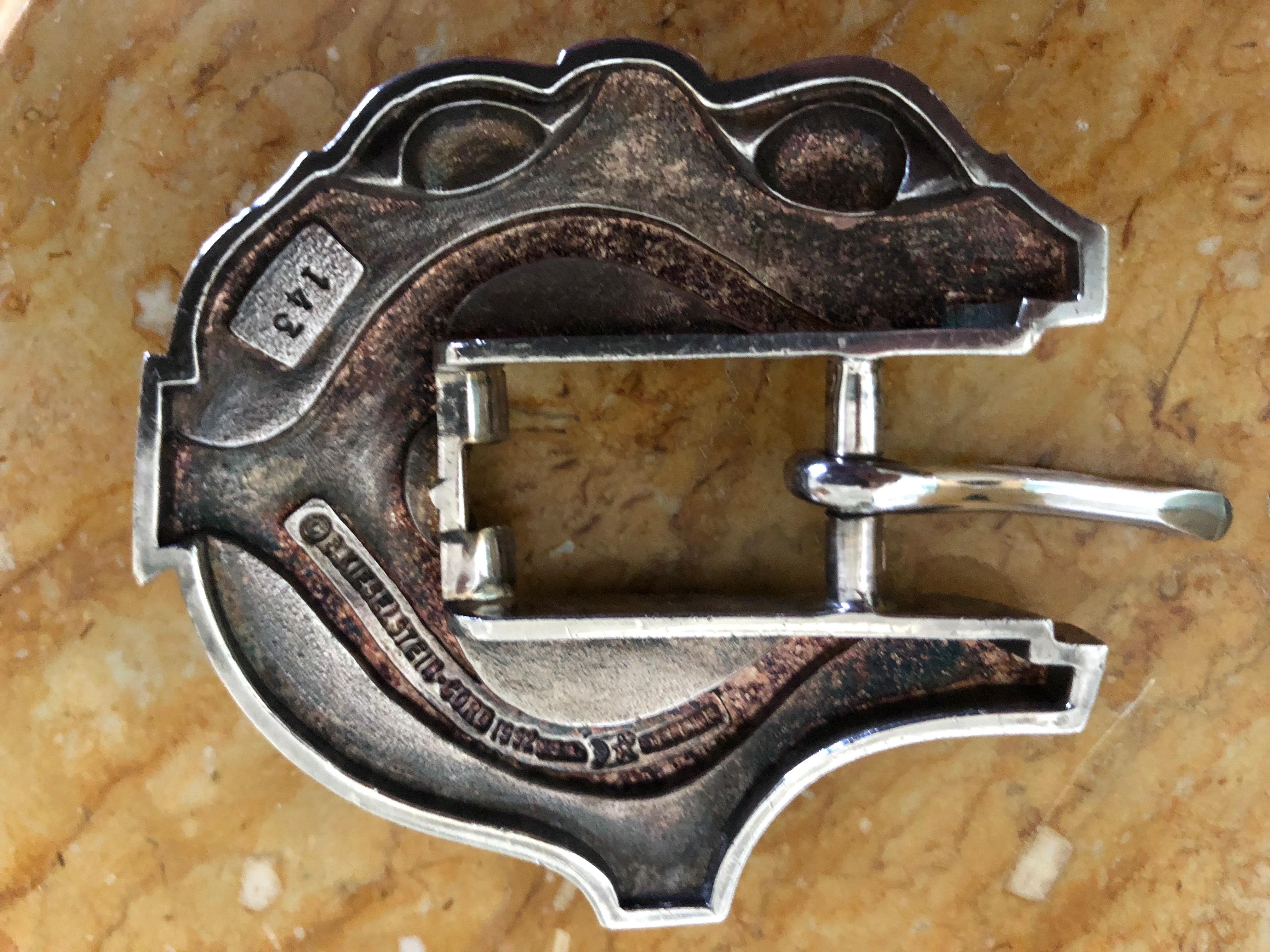 Barry Kieselstein-Cord  Classic Sterling Belt Buckle and Two Belt Guards 1992 In Good Condition For Sale In Cloverdale, CA