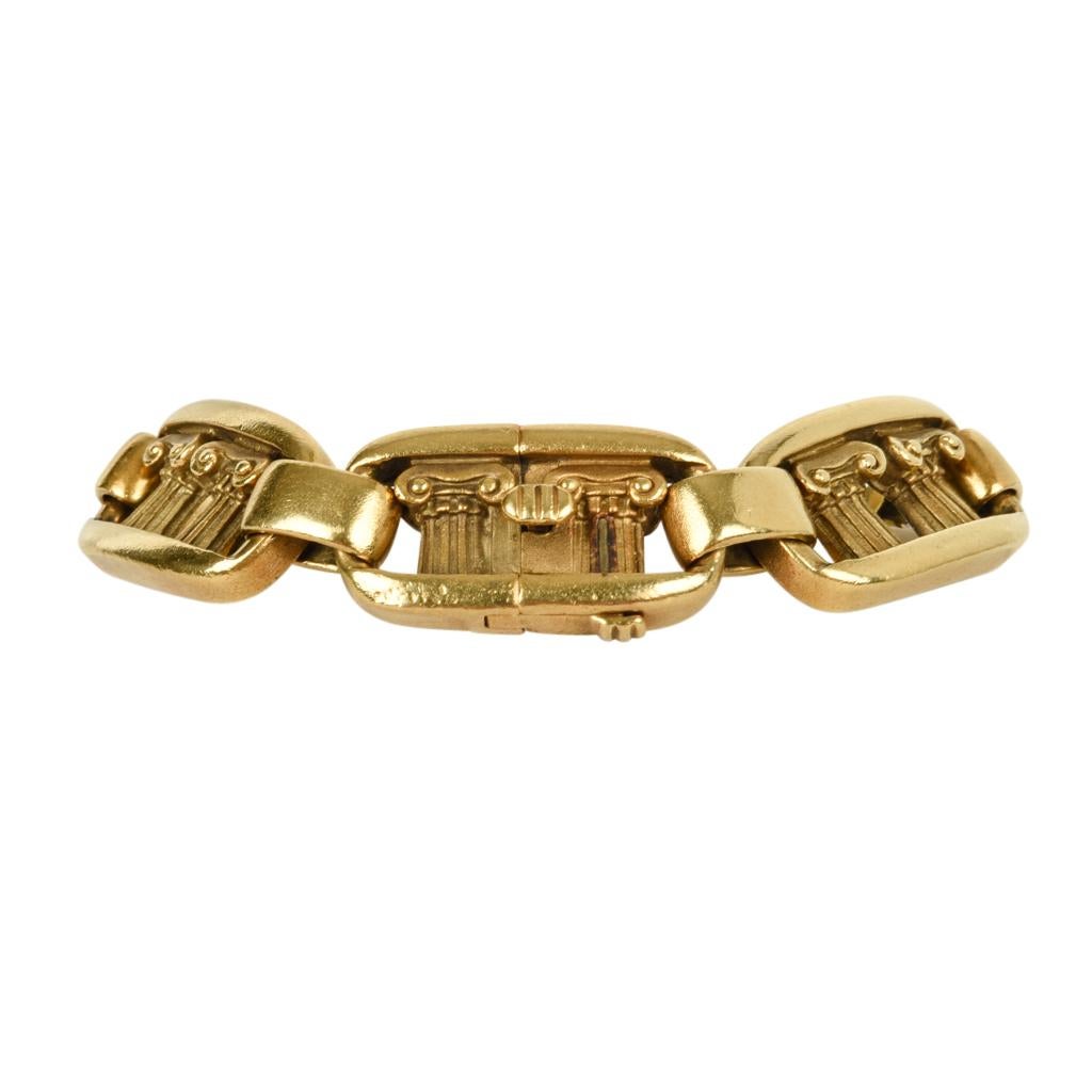 Barry Kieselstein-Cord Column Pompeii 1980 18K Gold Link Bracelet In Good Condition For Sale In Miami, FL