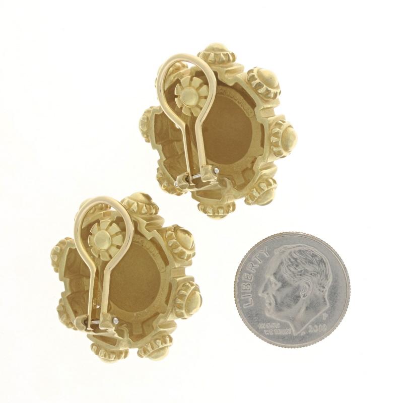 Barry Kieselstein-Cord Diamond Stud Ears - Yellow Gold 18k .40ctw Clips-Ons Excellent état - En vente à Greensboro, NC