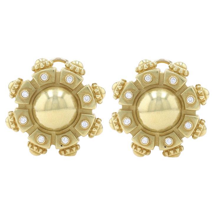 Barry Kieselstein-Cord Diamond Stud Ears - Yellow Gold 18k .40ctw Clips-Ons
