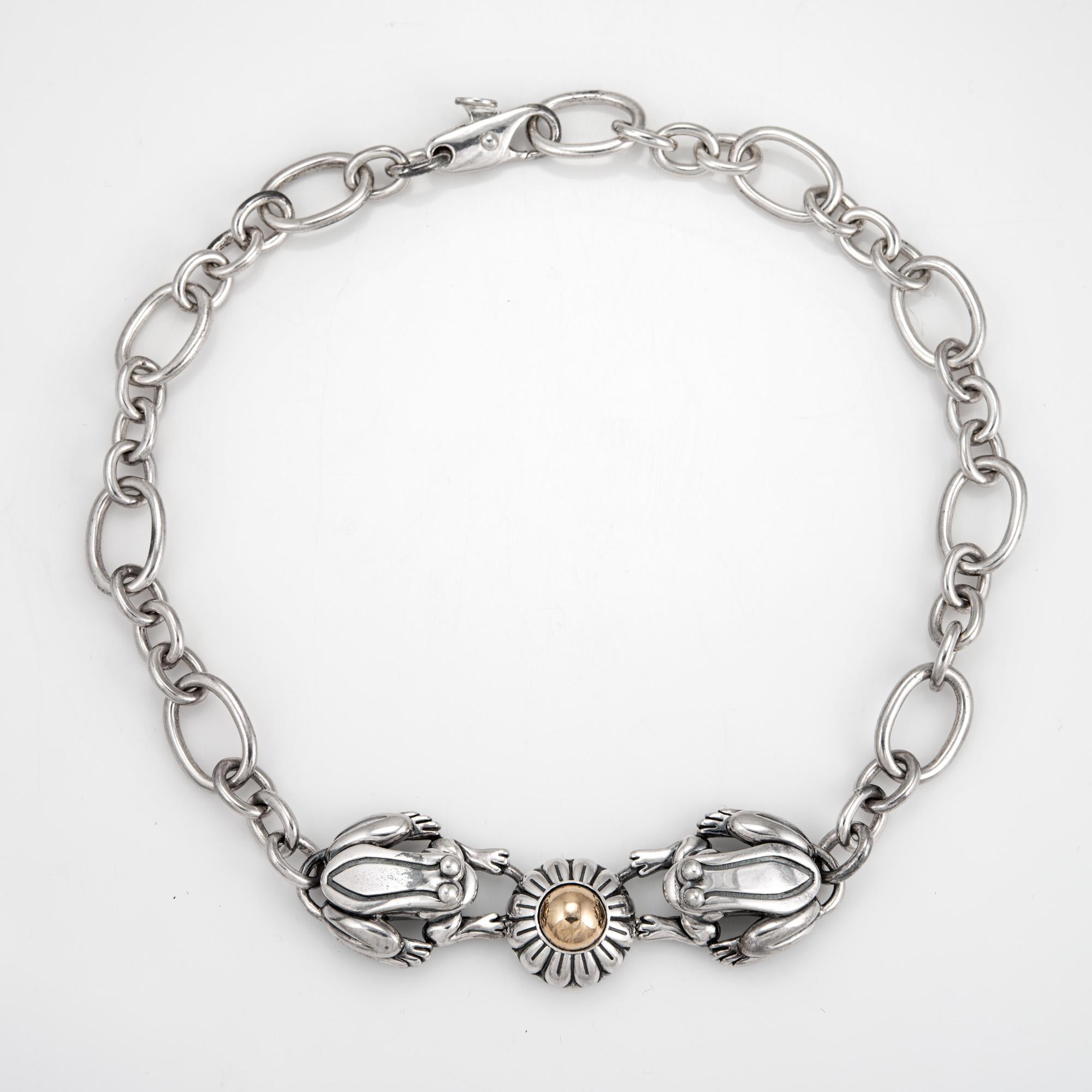 Moderno Barry Kieselstein-Cord Collana a rana Collana in argento sterling e oro 14k 17