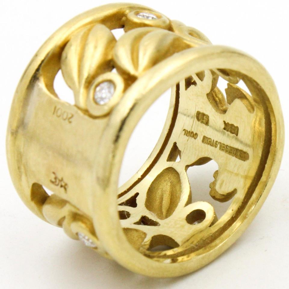 Modern Barry Kieselstein-Cord Frog with Diamonds Ring 18 Karat Yellow Gold