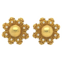 Barry Kieselstein-Cord Gold and Diamond Earrings