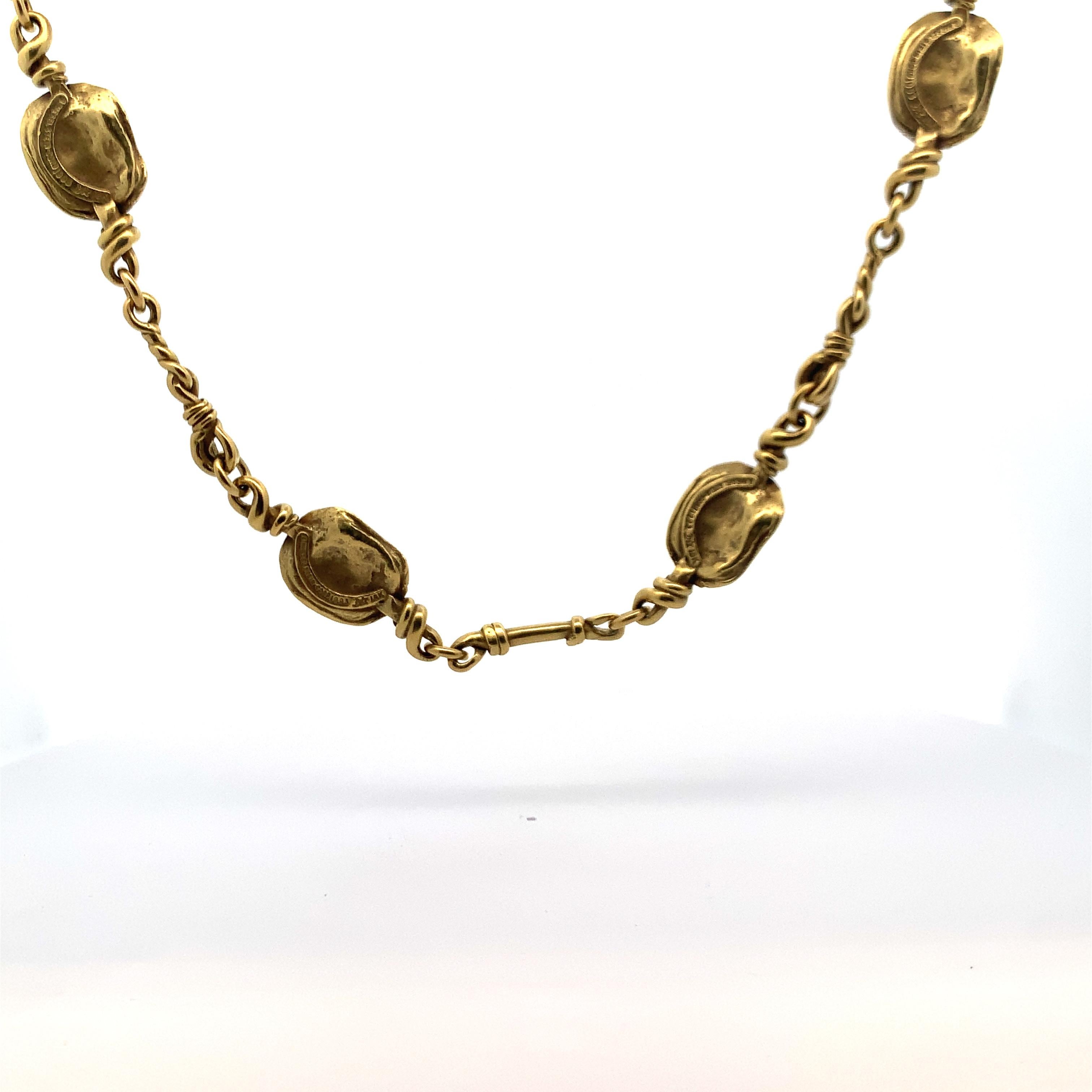 Barry Kieselstein Cord Gold Disc Necklace  For Sale 5