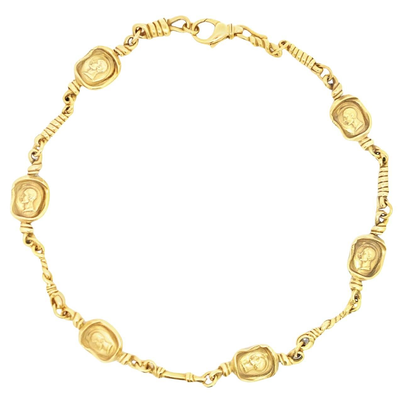 Barry Kieselstein Cord Gold Disc Necklace 