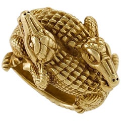 Bague double crocodile en or Barry Kieselstein-Cordon