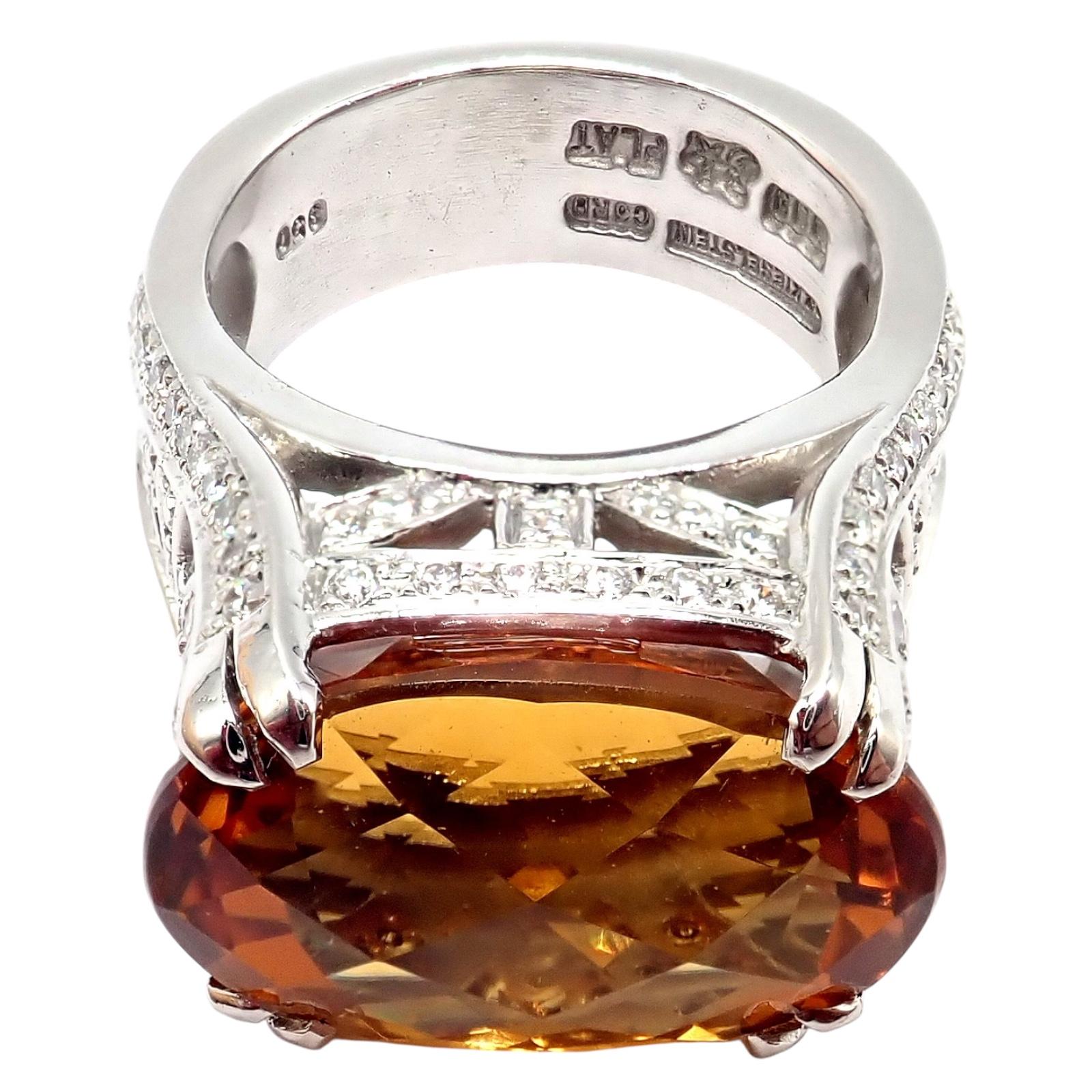 Platinring Barry Kieselstein Cord Gold Citrin Diamant im Angebot 8