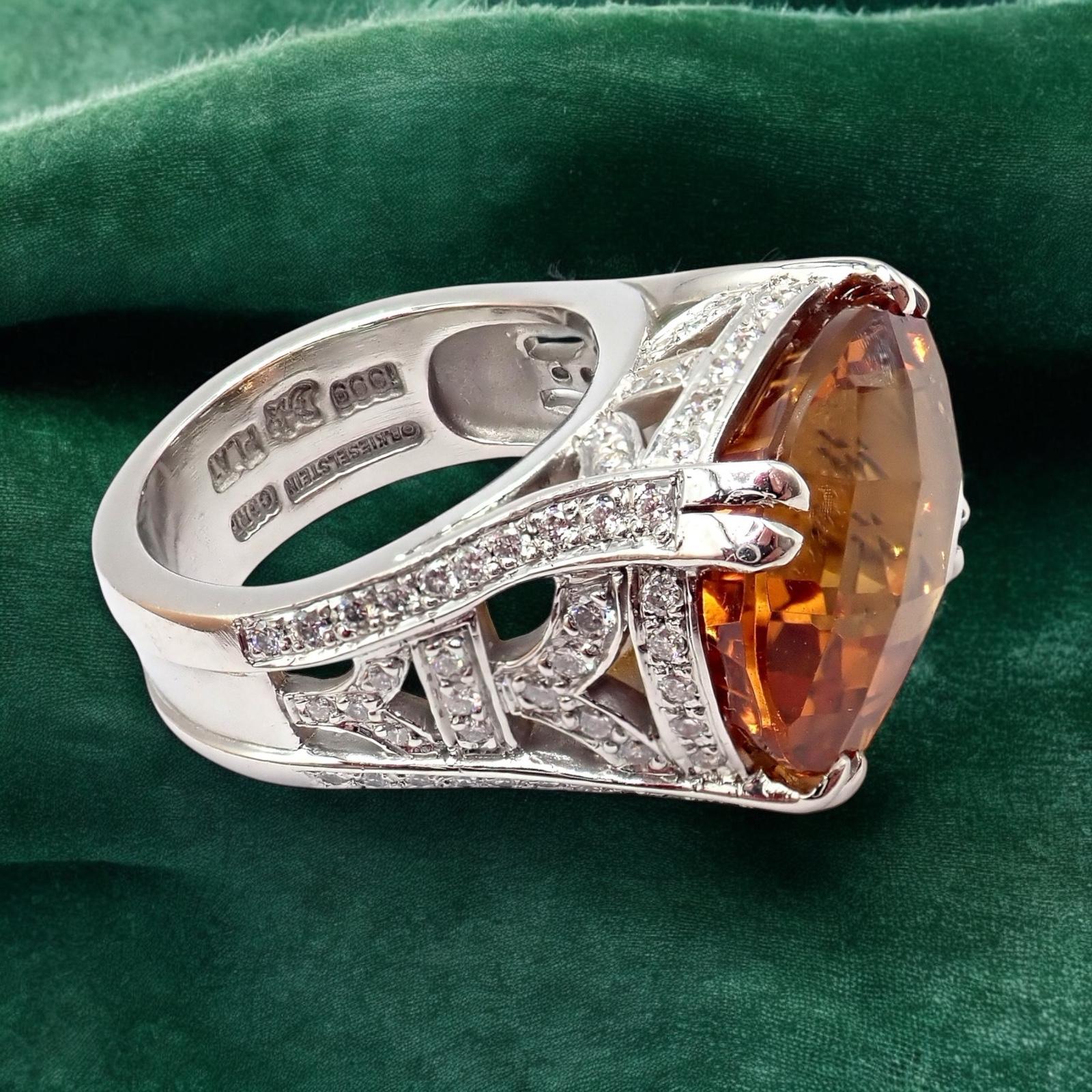 Platinring Barry Kieselstein Cord Gold Citrin Diamant (Brillantschliff) im Angebot