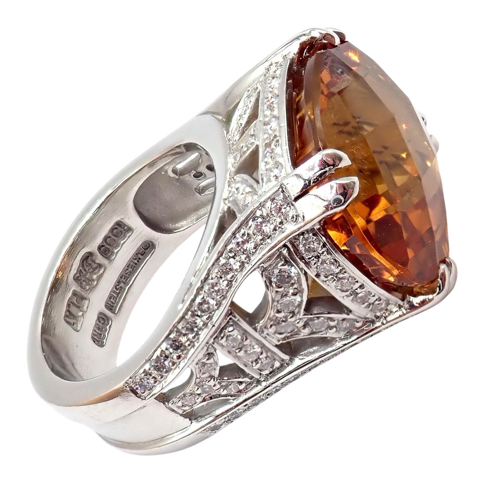 Platinring Barry Kieselstein Cord Gold Citrin Diamant im Zustand „Hervorragend“ im Angebot in Holland, PA