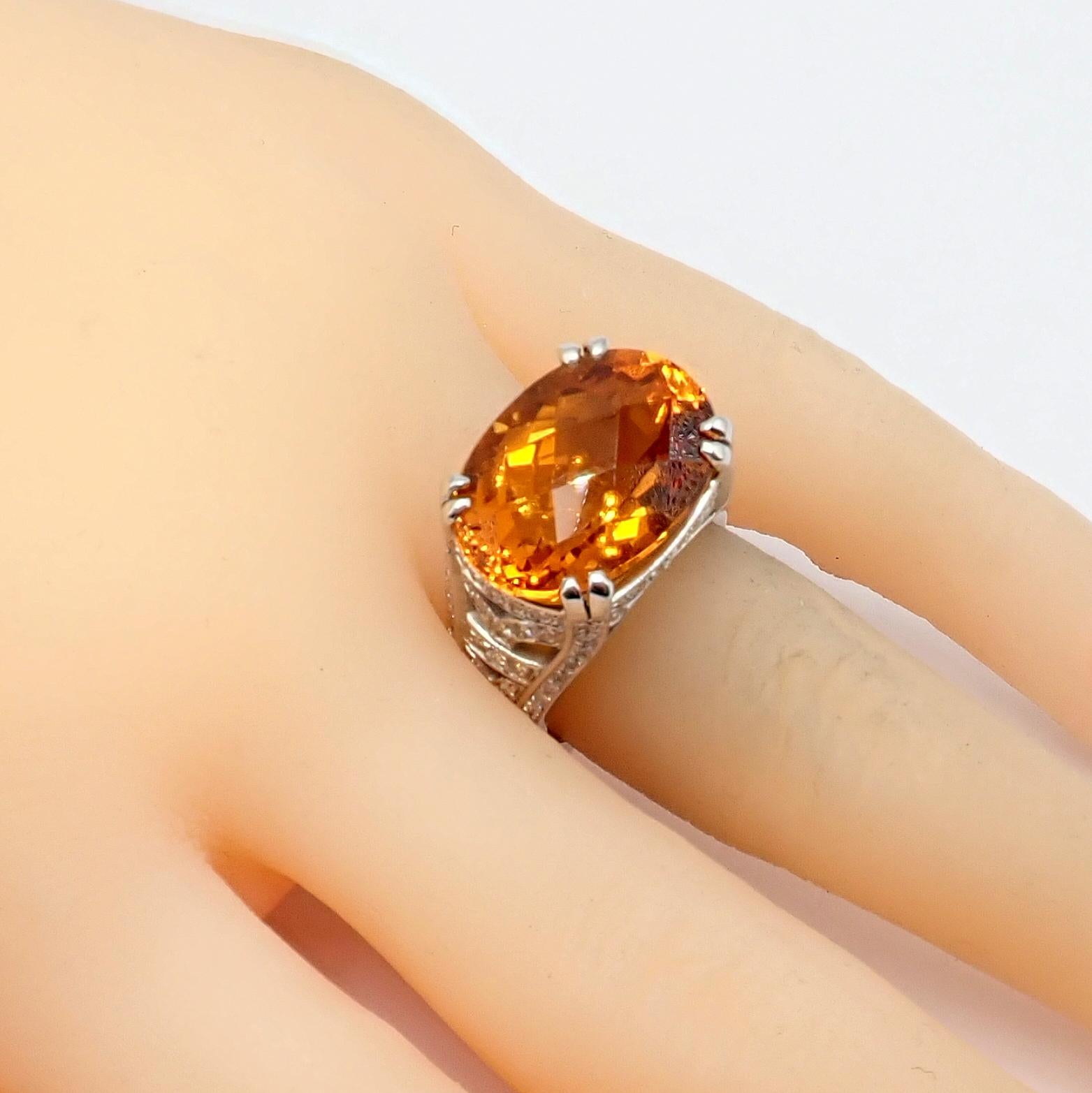 Platinring Barry Kieselstein Cord Gold Citrin Diamant im Angebot 3