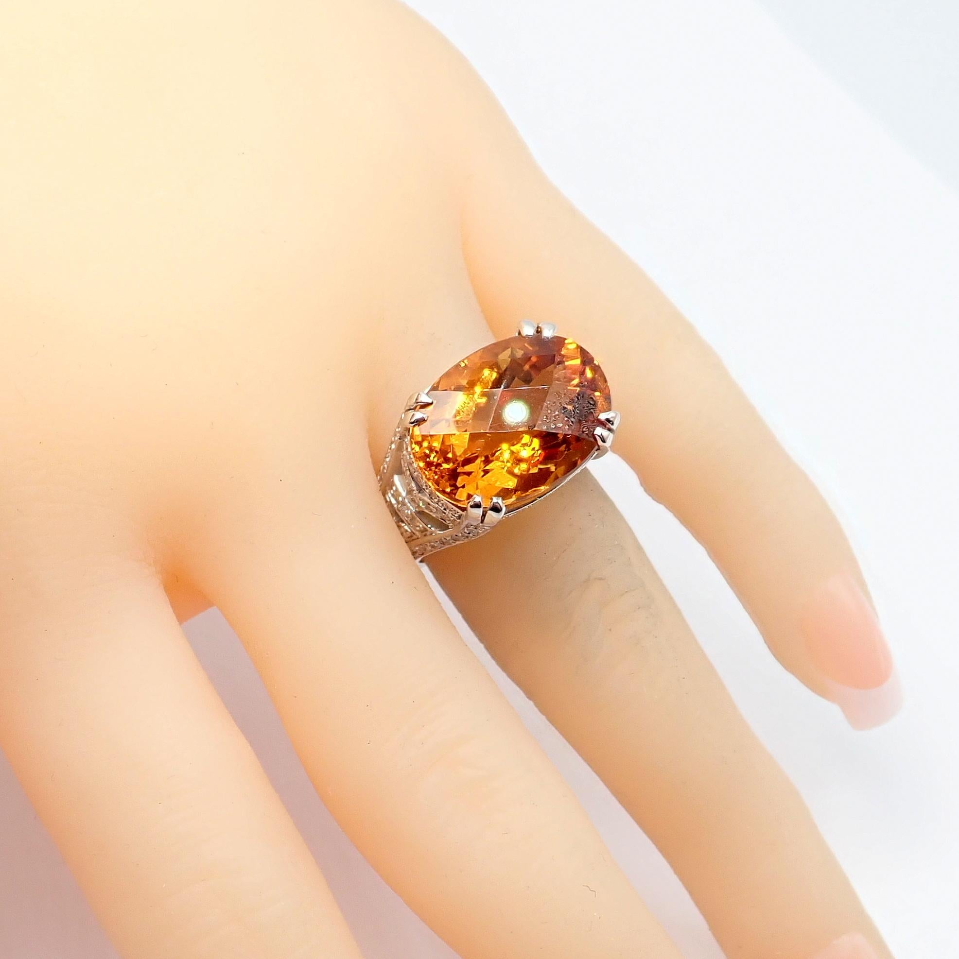 Platinring Barry Kieselstein Cord Gold Citrin Diamant im Angebot 4