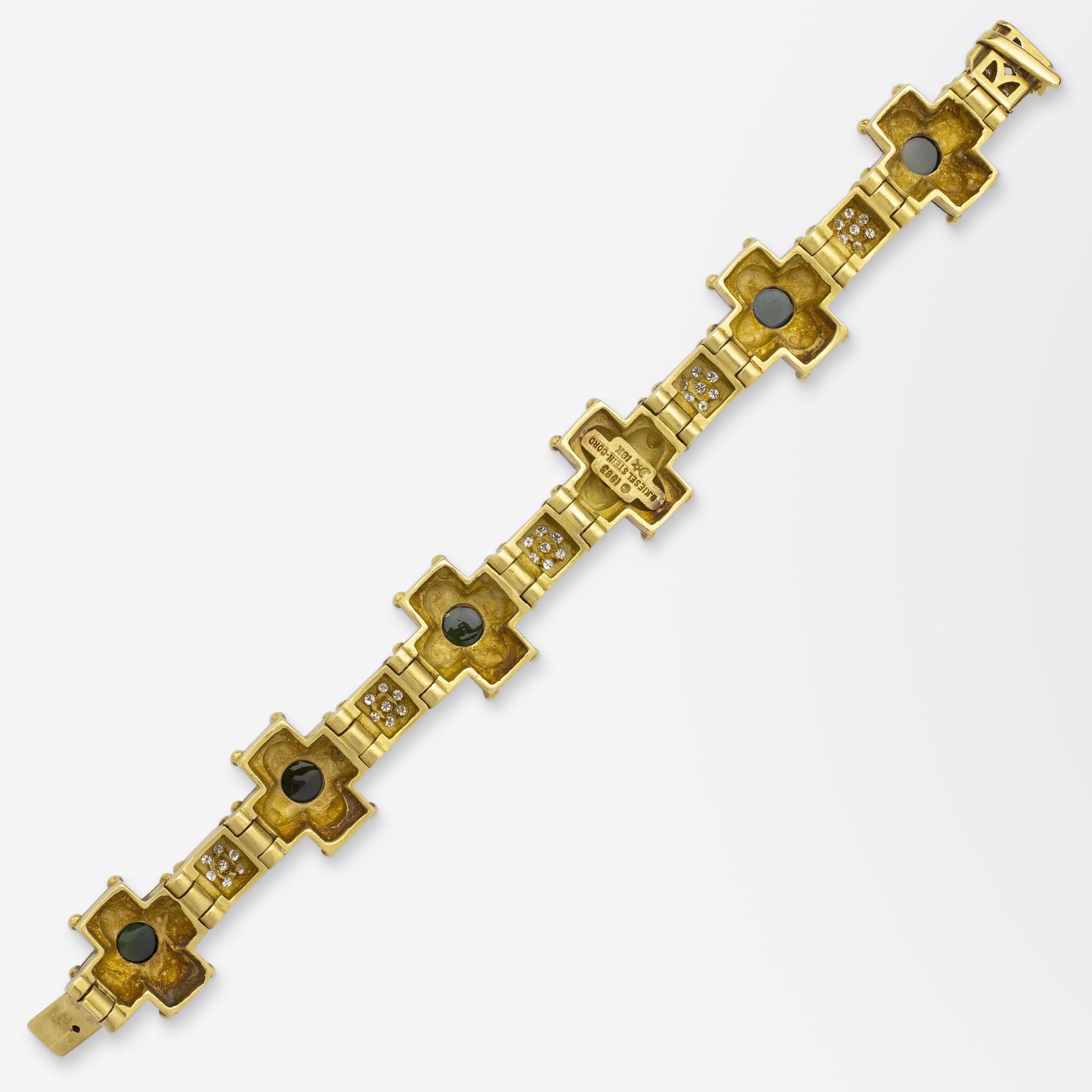 Moderno Bracciale Barry Kieselstein-Cord con tormalina verde e diamanti in vendita
