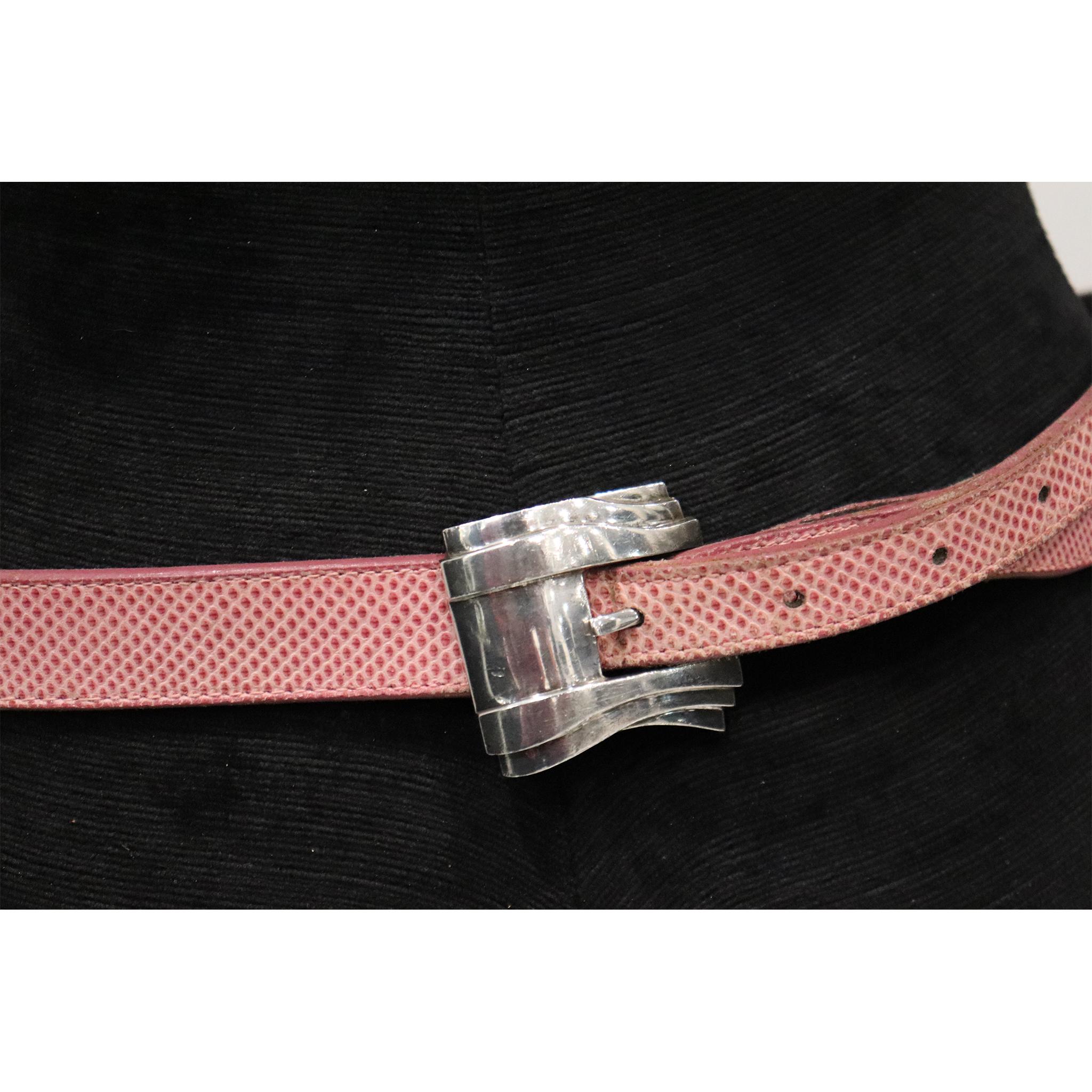 Barry Kieselstein Cord Lizard Skin Pink & Purple Belt W/ Sterling Silver Belt For Sale 6
