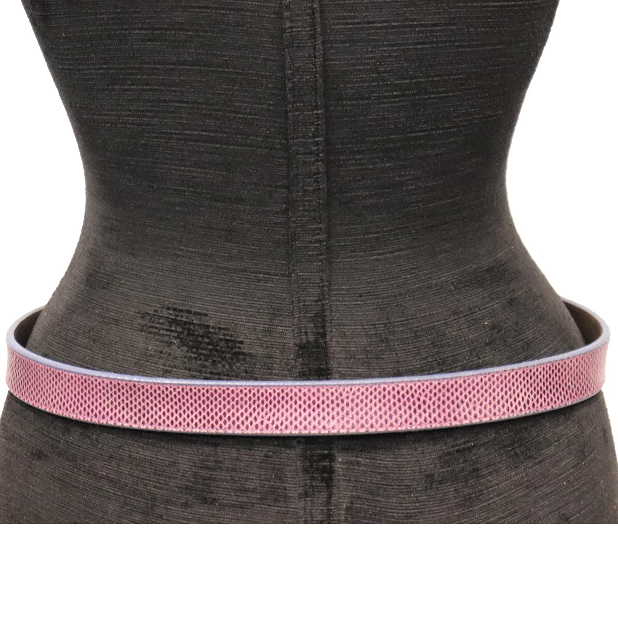 Women's Barry Kieselstein Cord Lizard Skin Pink & Purple Belt W/ Sterling Silver Belt  For Sale