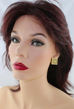 Barry Kieselstein-Cord Quadratische Pyramiden-Ohrringe aus strukturiertem Gold, 1984