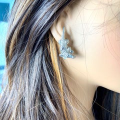 Barry Kieselstein-Cord Sterlingsilber-Alligator-Ohrring 1,5 Zoll lang