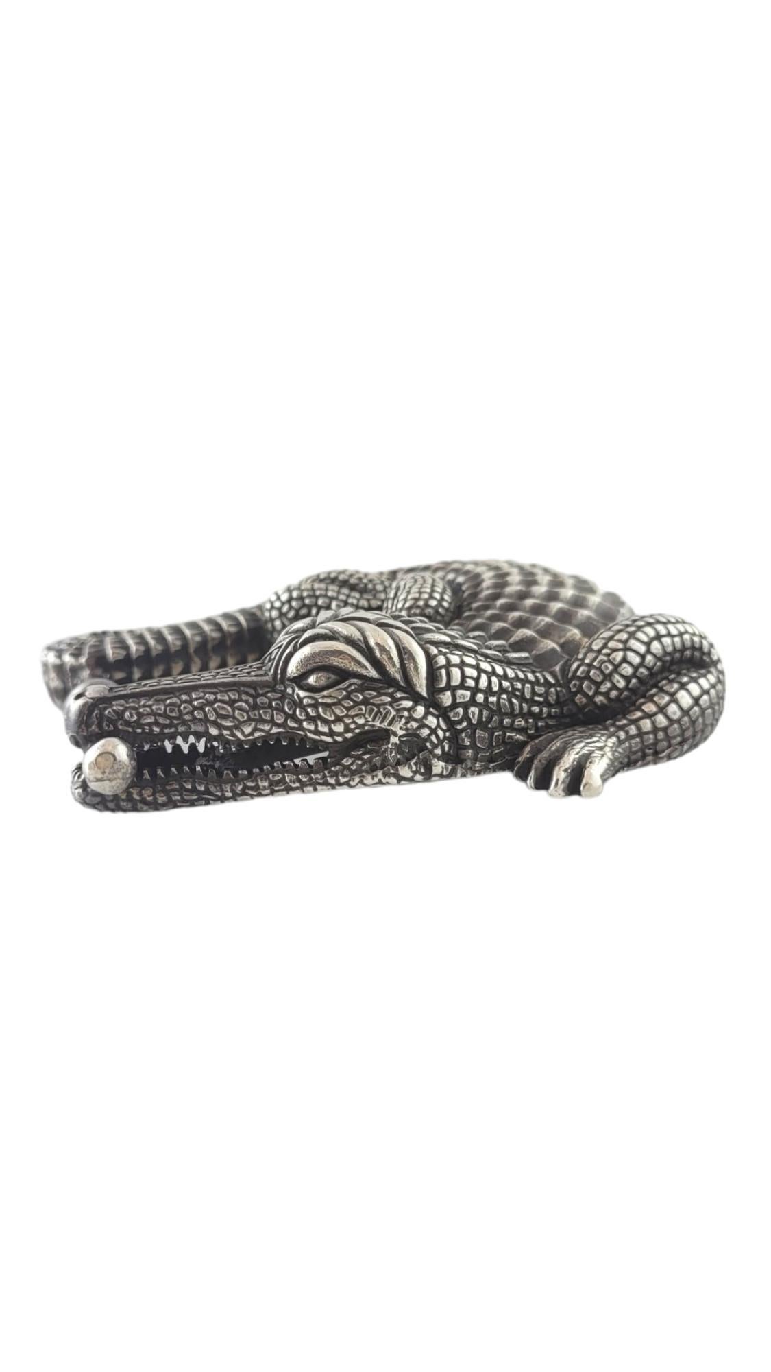 Barry Kieselstein-Cord Sterling Silver Alligator Belt Buckle #17902 In Good Condition In Washington Depot, CT
