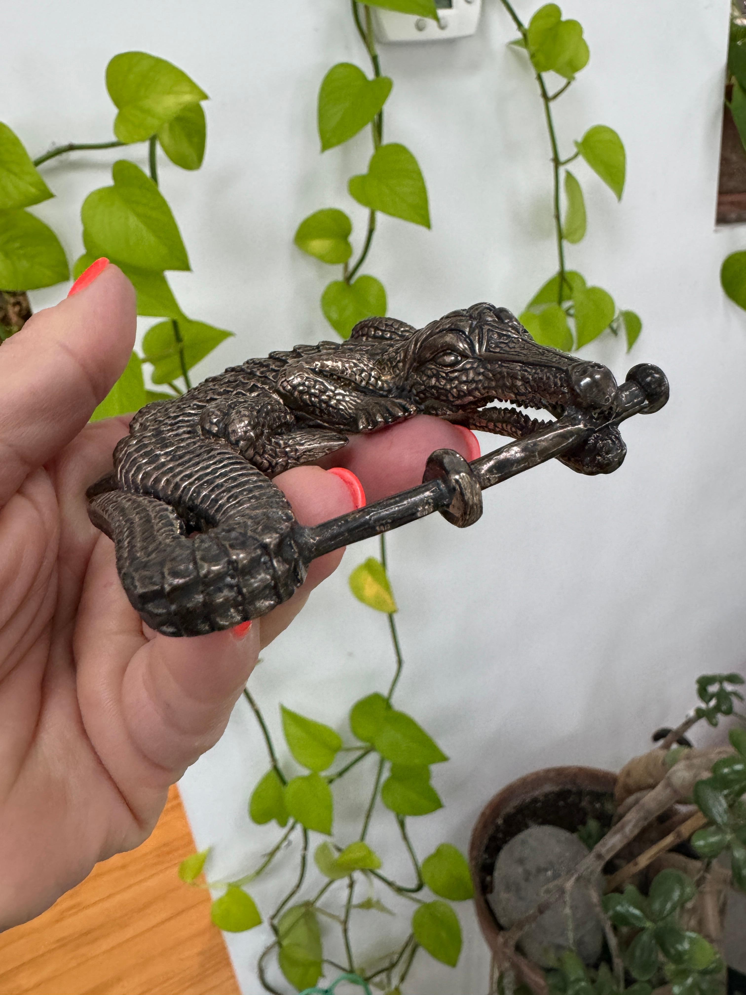 Barry Kieselstein-Corde Boucle de ceinture en alligator en argent sterling en vente 8