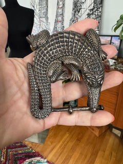 Hebilla de cinturón de cocodrilo de plata de ley Barry Kieselstein-Cord