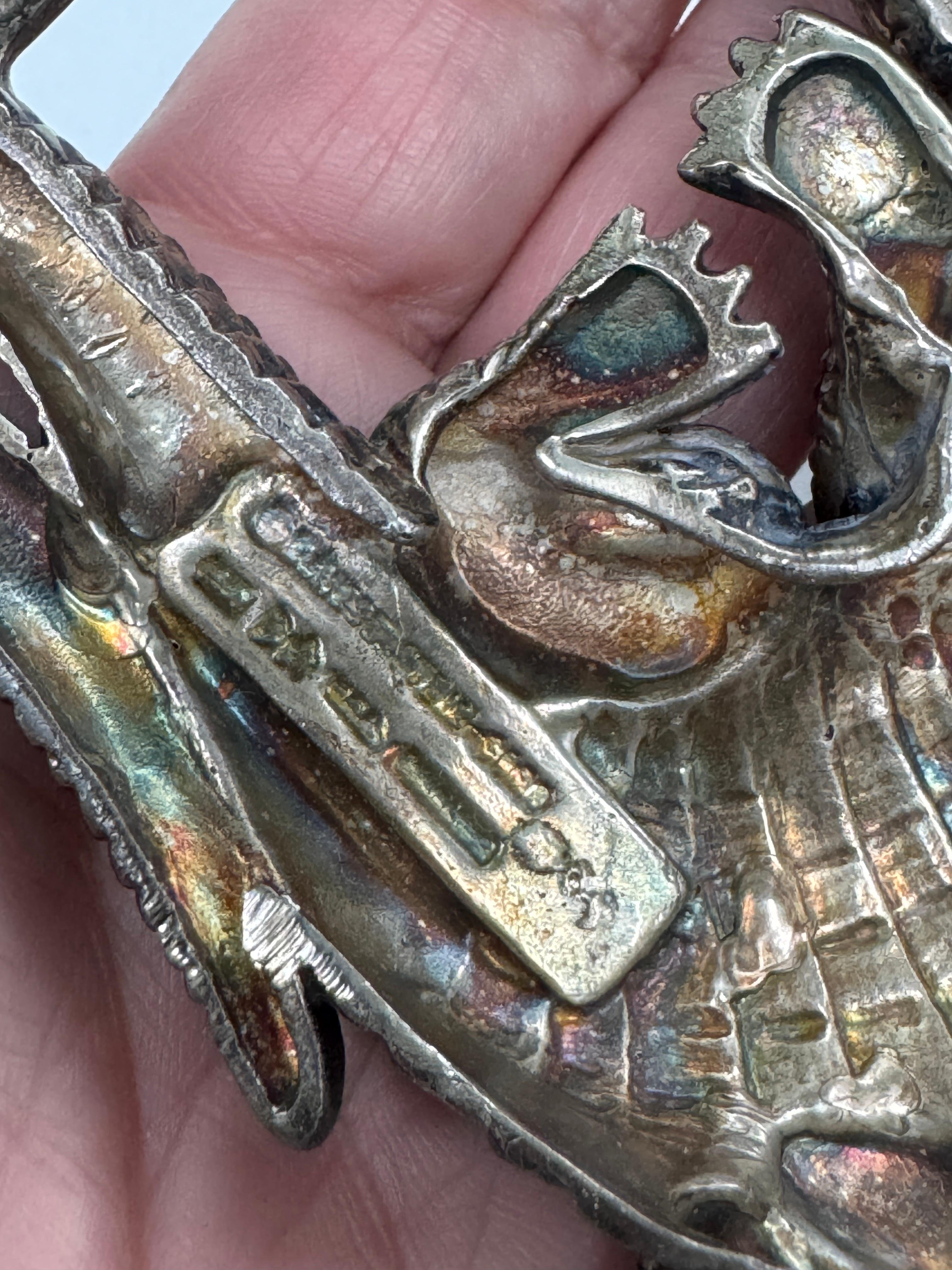 Barry Kieselstein-Corde Boucle de ceinture en alligator en argent sterling en vente 1