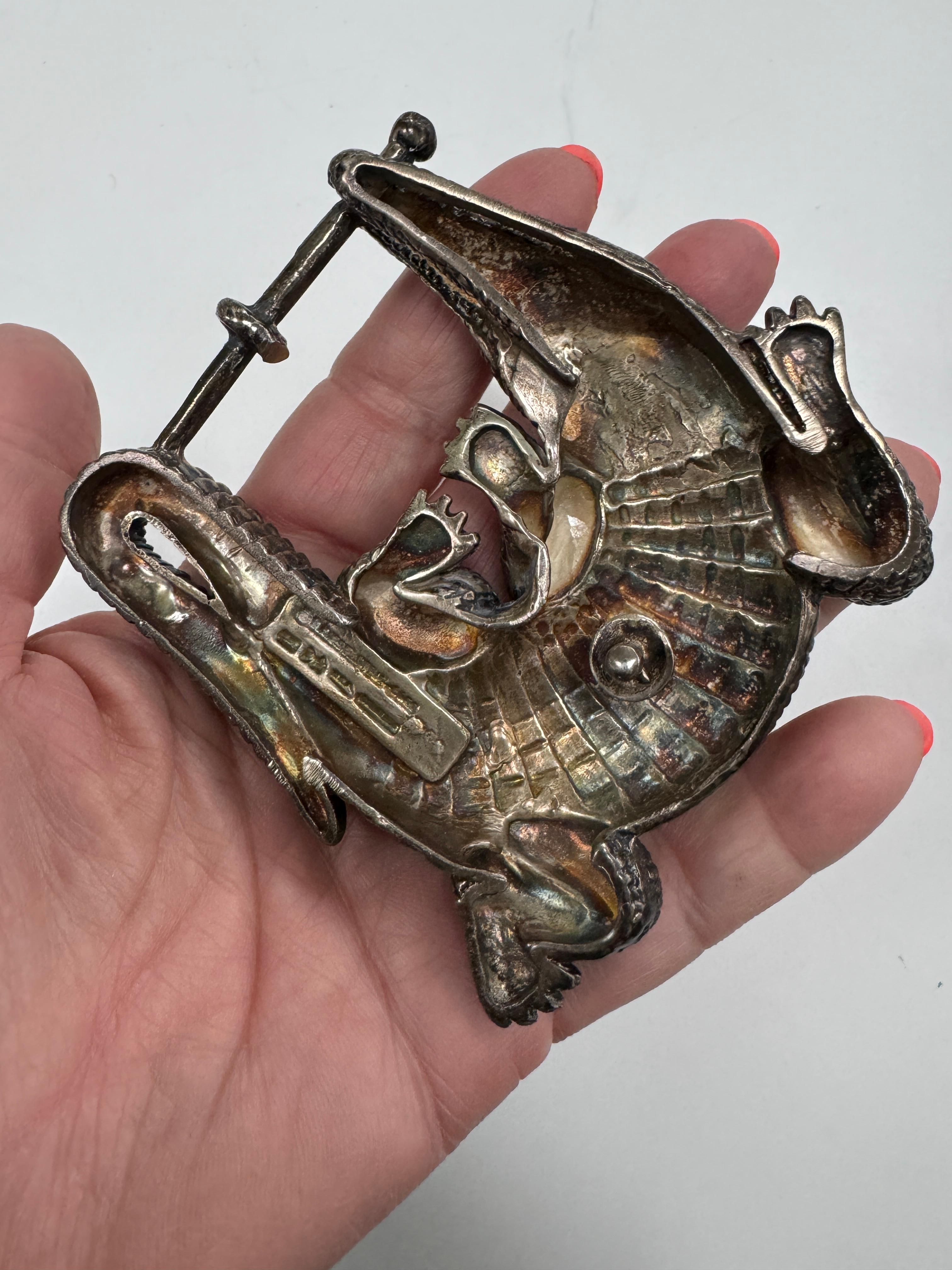 Barry Kieselstein-Corde Boucle de ceinture en alligator en argent sterling en vente 2