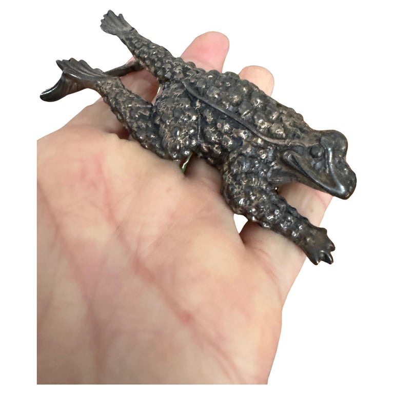 Kieselstien cord lizard belt with sterling frog buckle Vintage B. Kieselstein Cord Toad Frog Sterling Silver 925  main image 3