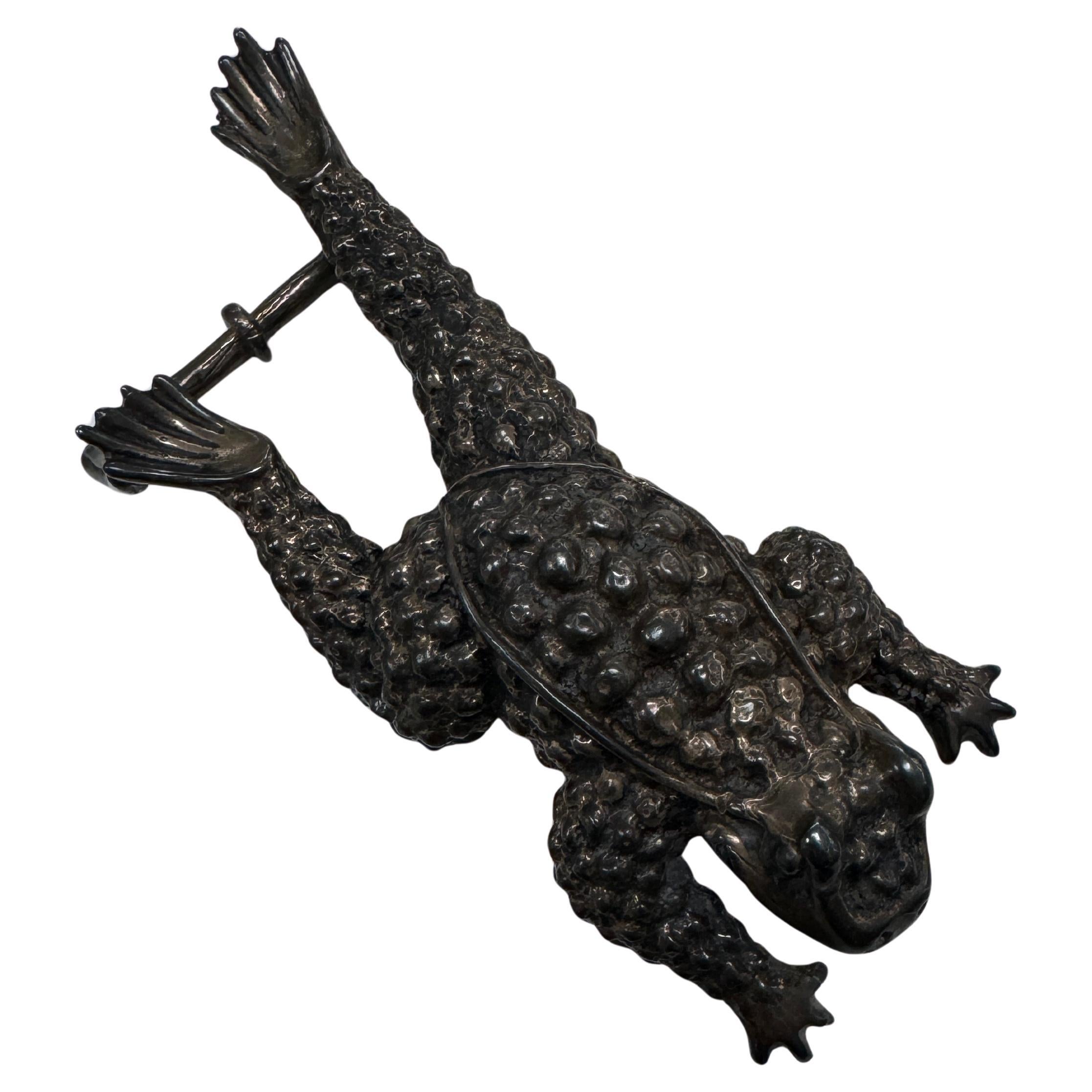 Barry Kieselstein-Corde Boucle de ceinture en argent sterling Grenouille Crapaud en vente