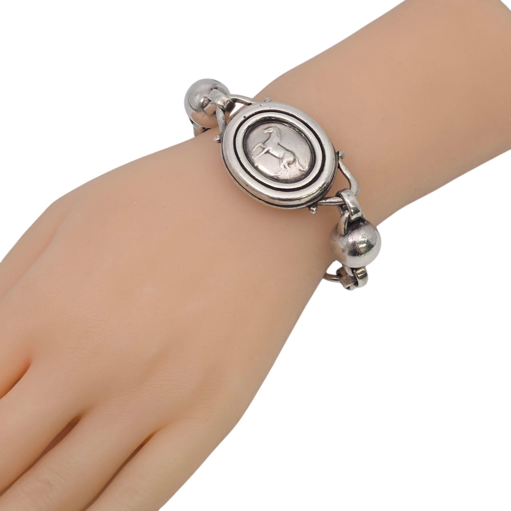 Barry Kieselstein-Cord Sterling Silver Equestrian Horse Toggle Bracelet #22216 For Sale 6