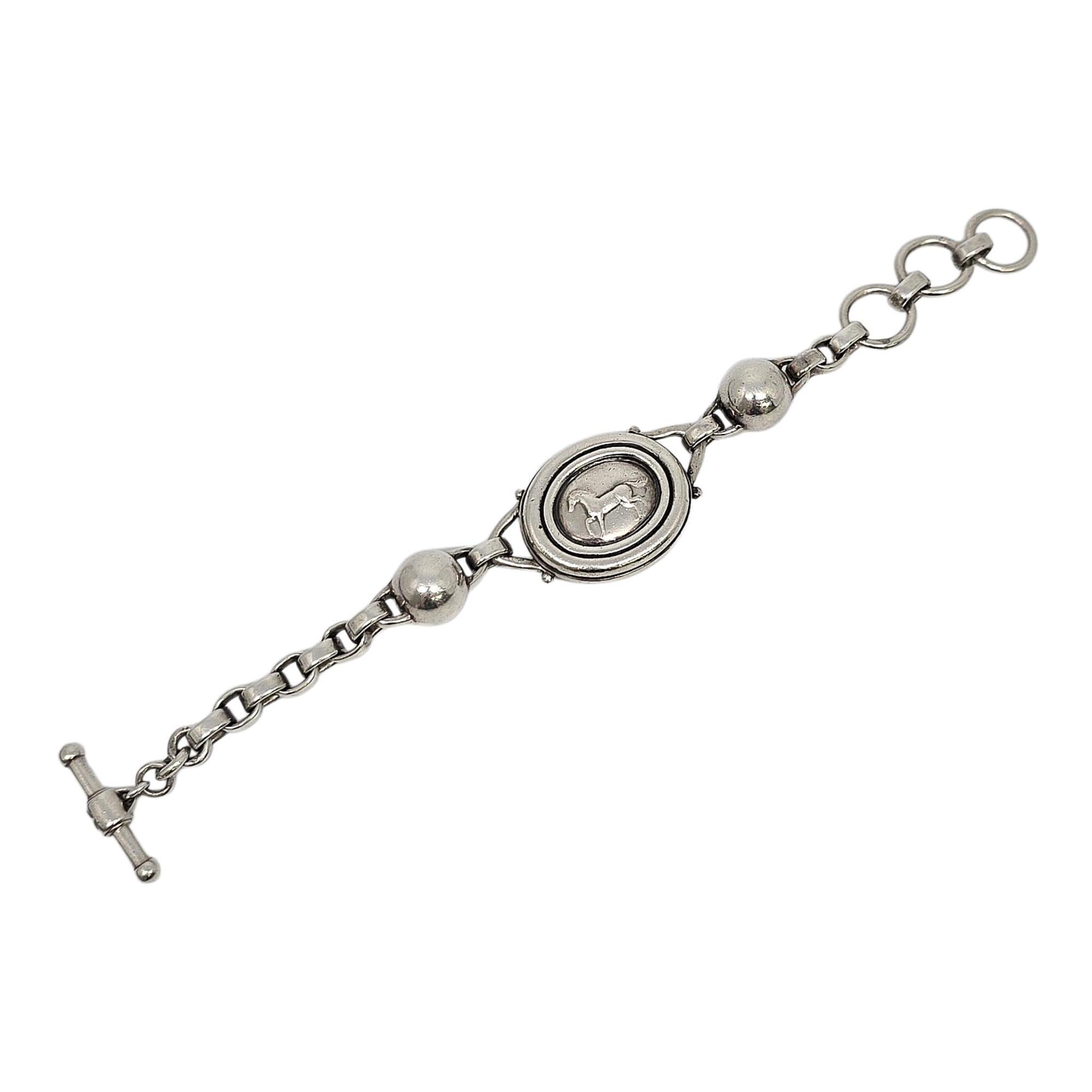 Barry Kieselstein-Cord Sterling Silver Equestrian Horse Toggle Bracelet #22216 In Good Condition For Sale In Washington Depot, CT