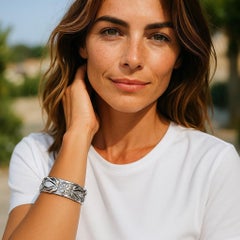 Barry Kieselstein Cord Pulsera de plata de ley Rana lirio de 0,55 pulgadas de ancho