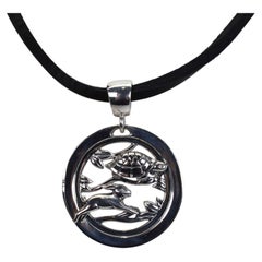 Barry Kieselstein Cord Sterling Silver Pendant Tortoise and Hare 2007