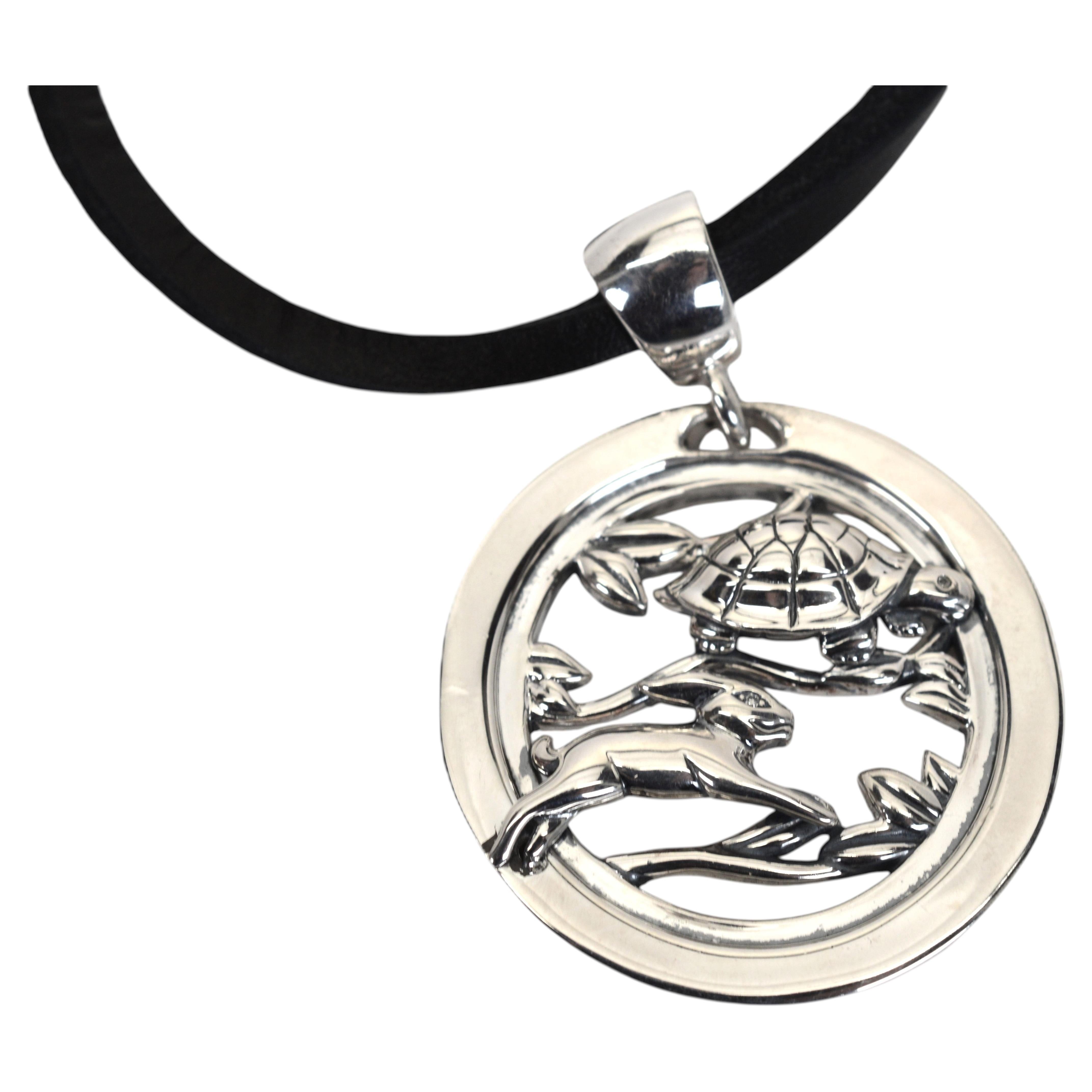 Barry Kieselstein-Cord Ciondolo in argento sterling Tartaruga e lepre 2007 in vendita