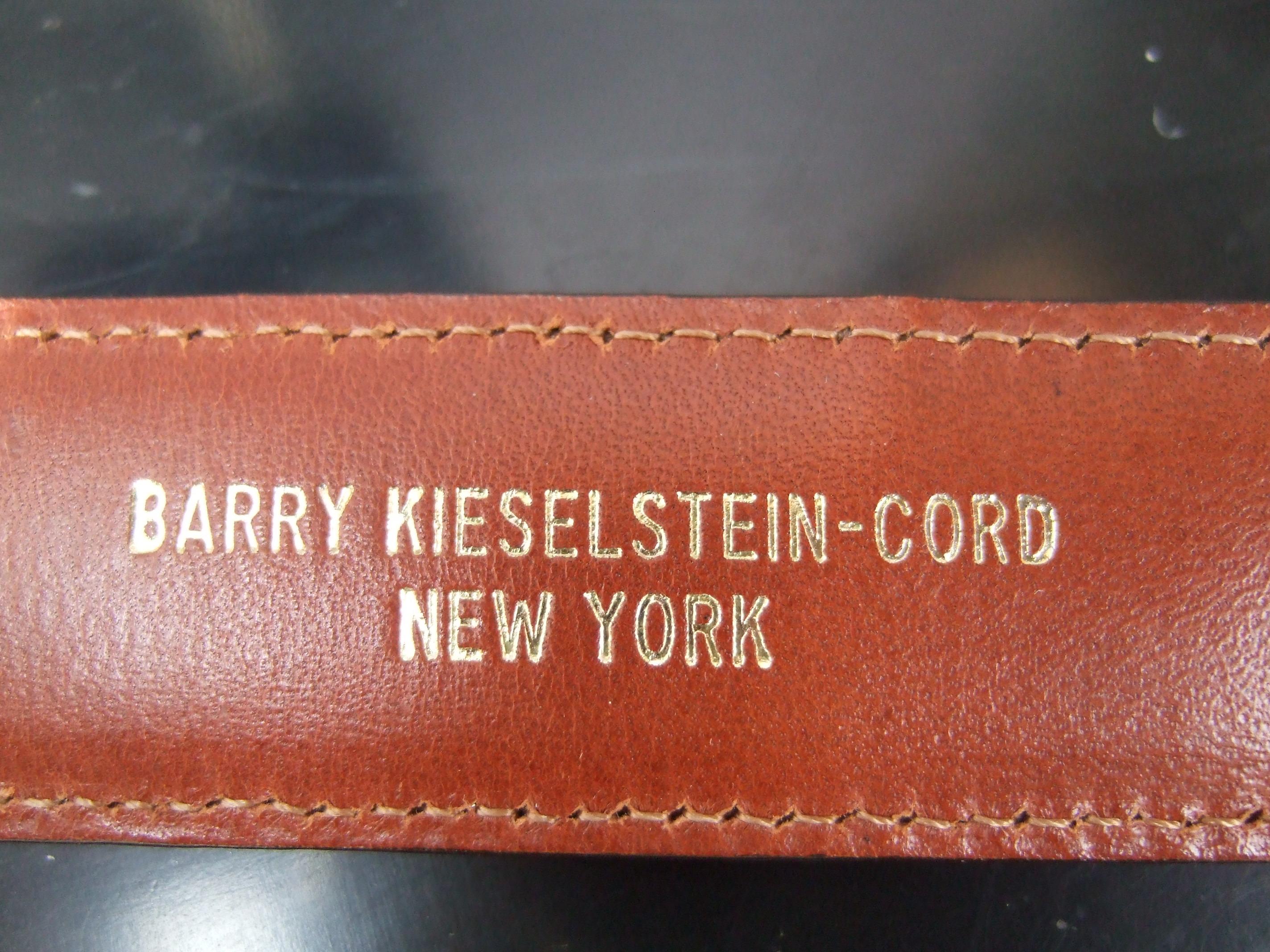 Barry Kieselstein-Cord Sterling Silver Sun & Moon Brown Alligator Belt c 1990 9