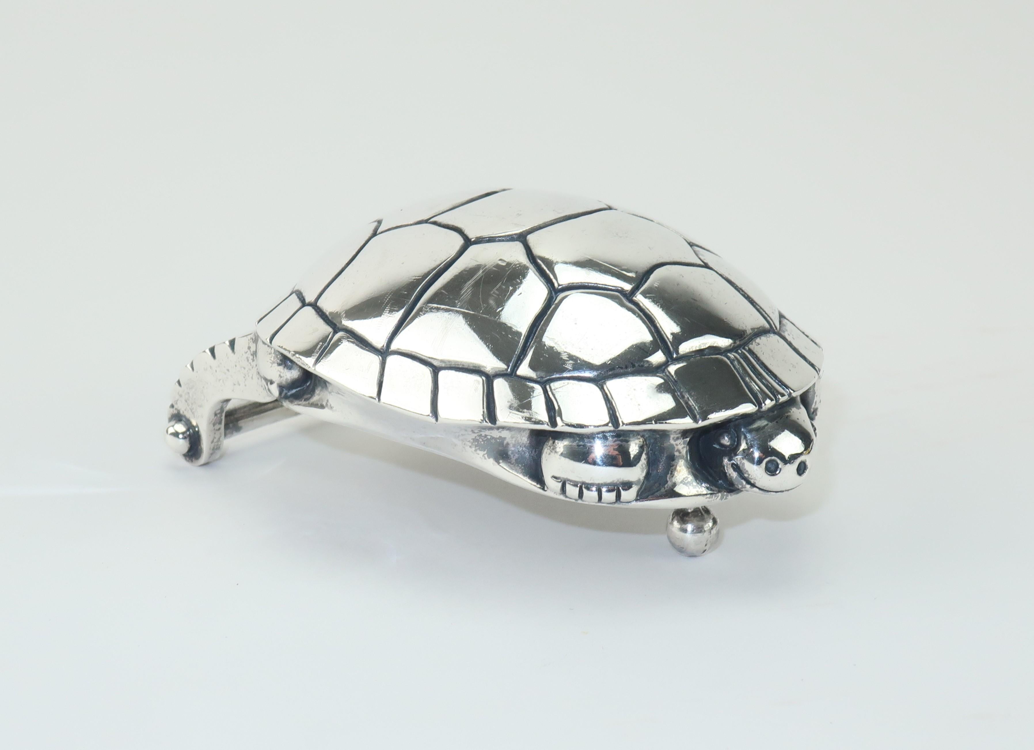 Barry Kieselstein Cord Sterling Silver Turtle Buckle & Belt, 1996 2