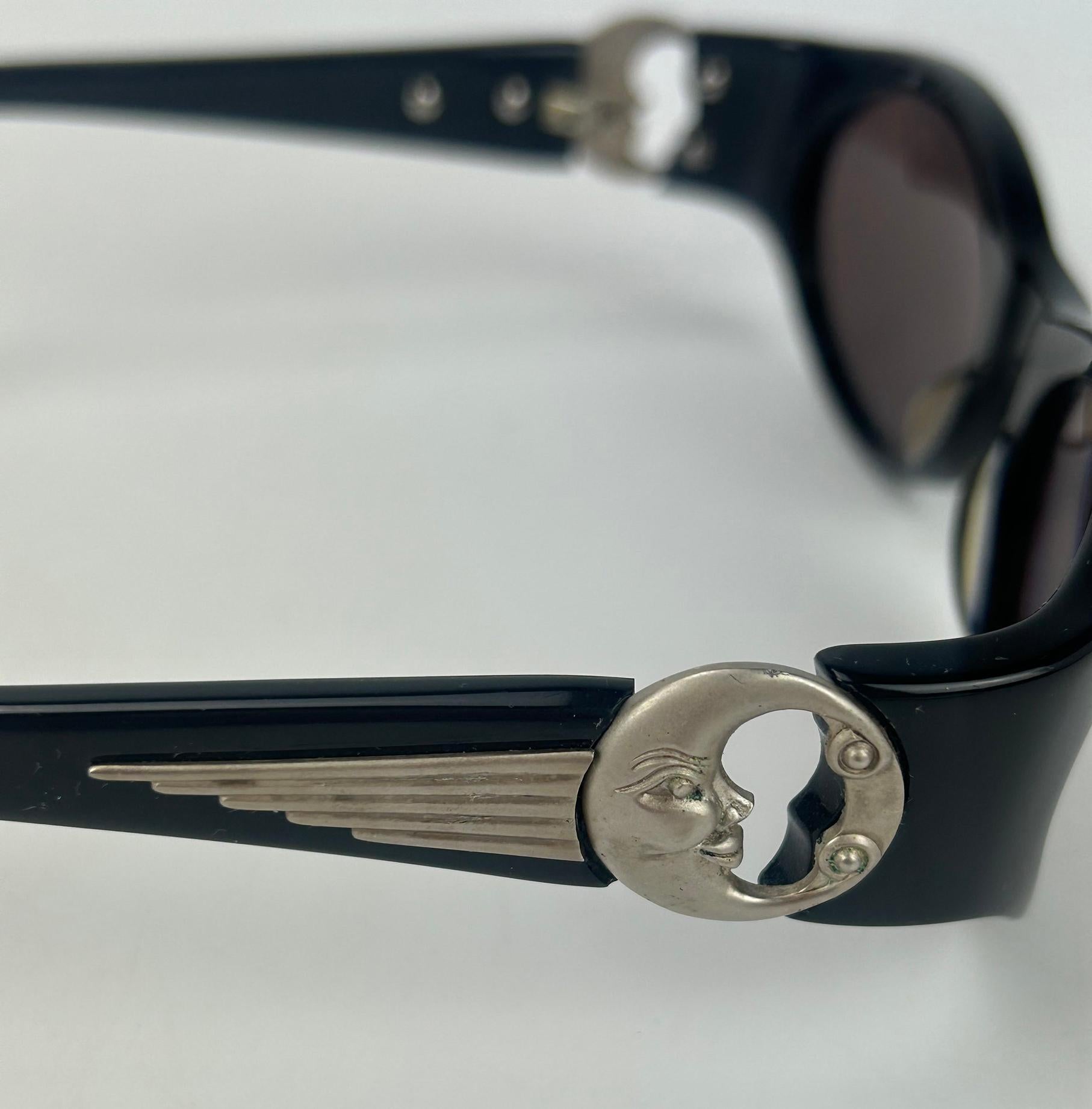 Barry Kieselstein Cord Vintage Black Moon Charm Sunglasses For Sale 8