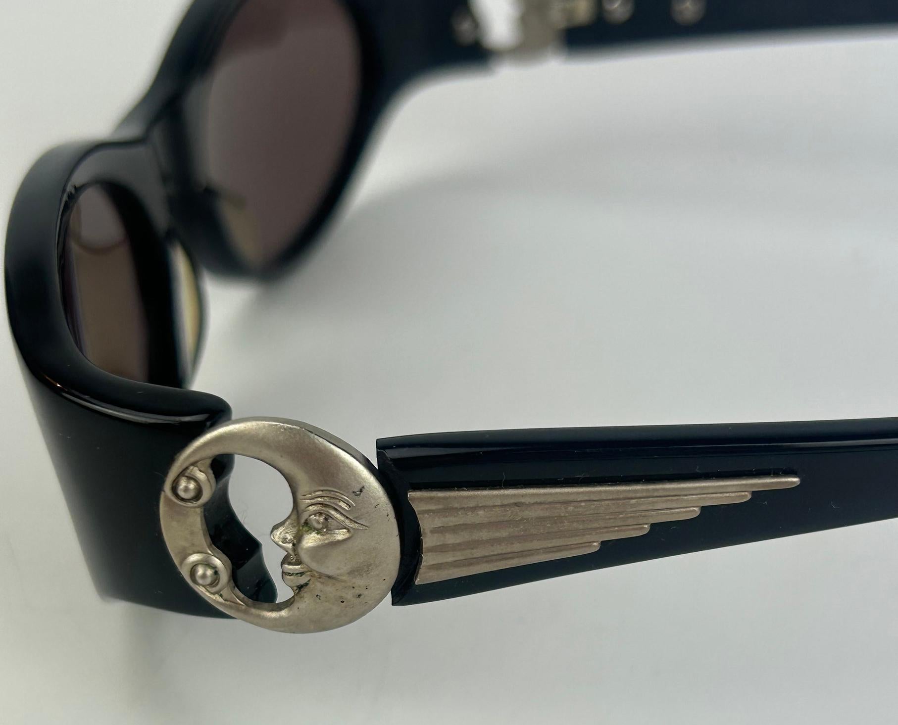 Barry Kieselstein Cord Vintage Black Moon Charm Sunglasses For Sale 9